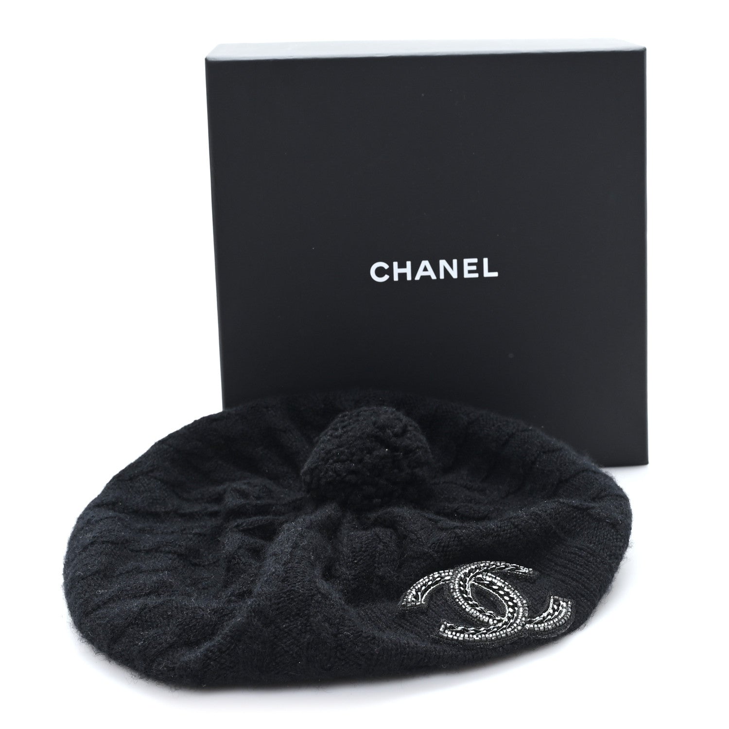 Chanel Cashmere CC Beret Black 9 of 9