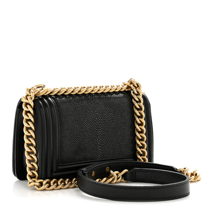 Chanel Galuchat Stingray Small Boy Flap Black 3 of 14