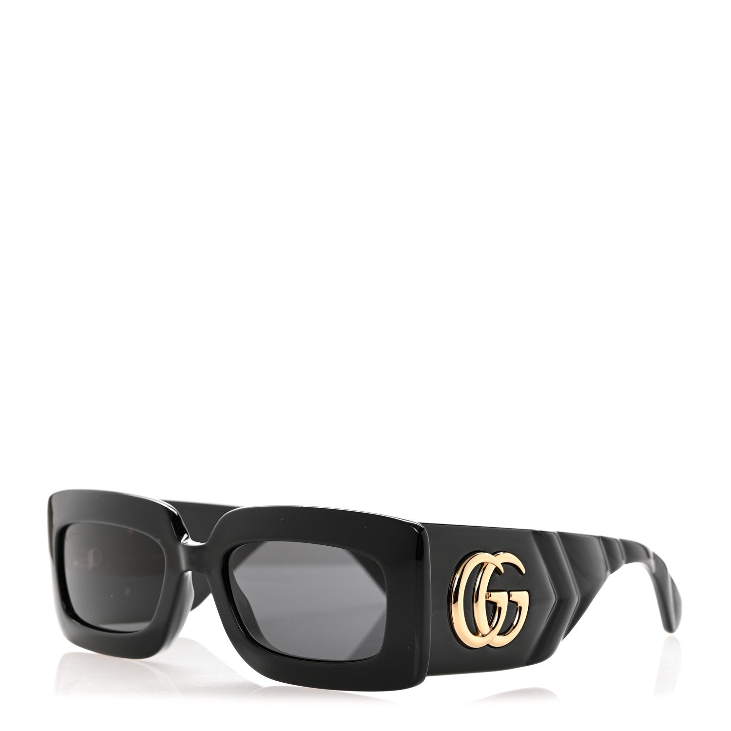 Gucci Acetate Rectangular Sunglasses GG0811S Black 1 of 7