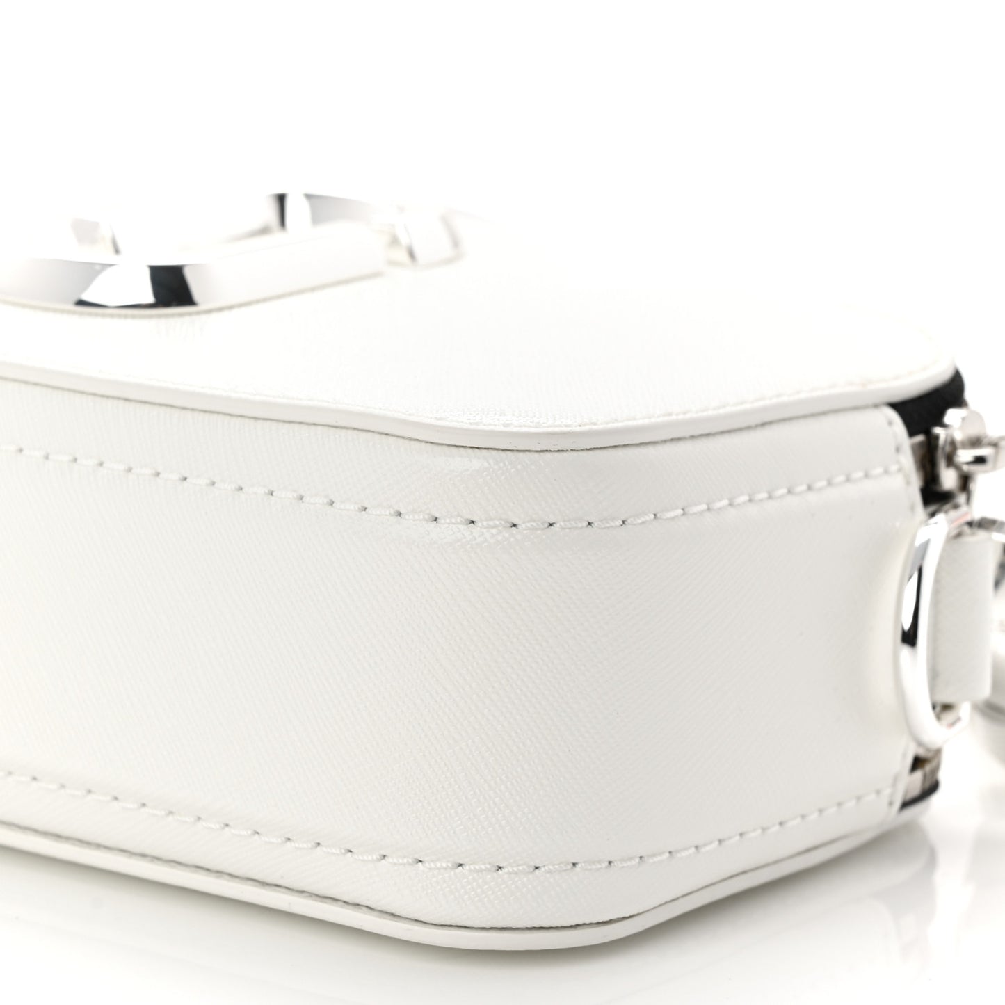 Saffiano Small Snapshot Camera Bag White