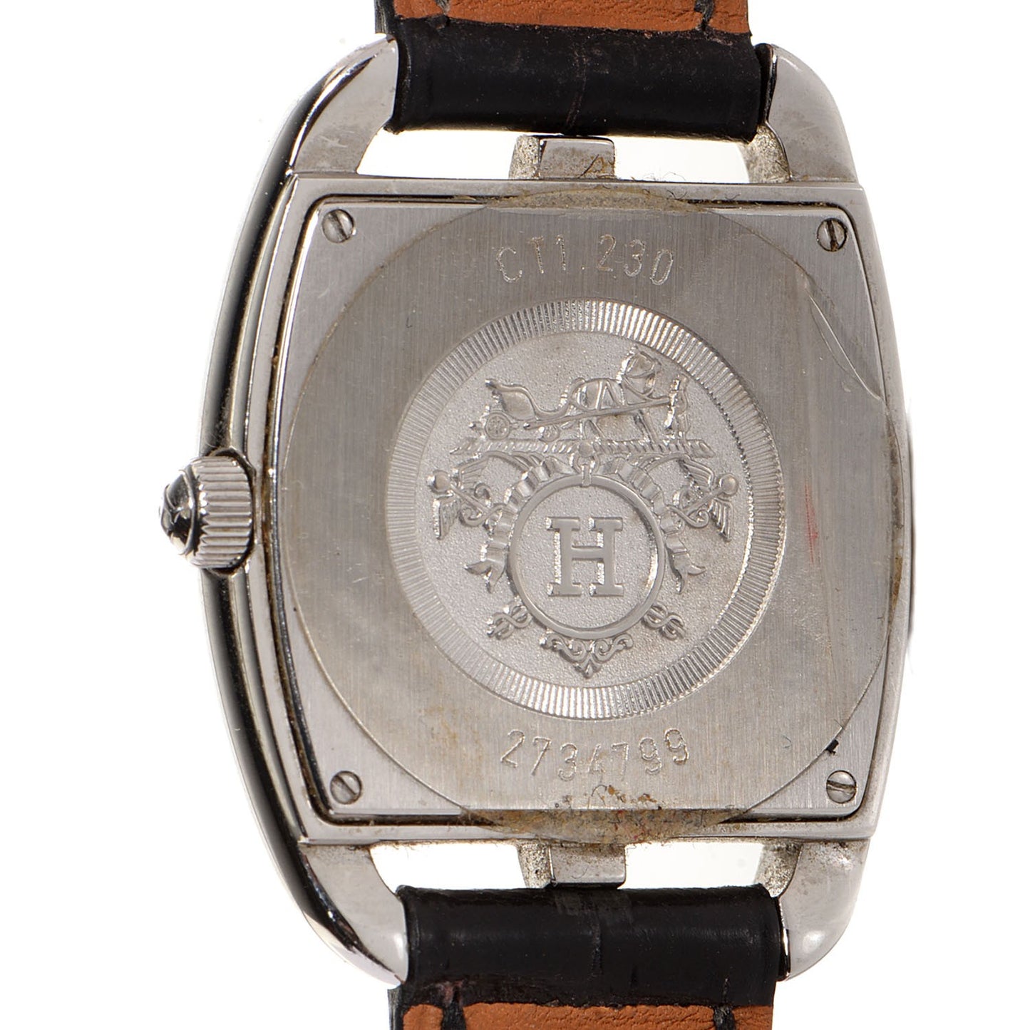 Stainless Steel Alligator Diamond Bezel 26mm Cape Cod Tonneau Quartz Watch Noir