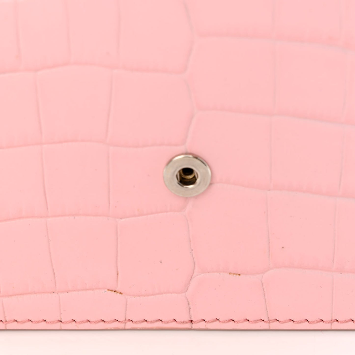 Calfskin Crocodile Embossed Skull Mini Crossbody Bag Pink