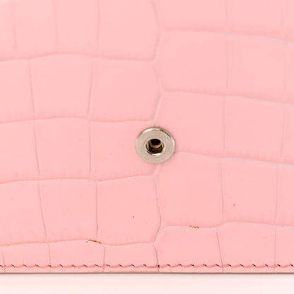 Alexander McQueen Calfskin Crocodile Embossed Skull Mini Crossbody Bag Pink 12 of 13