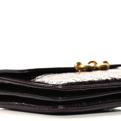 Saint Laurent Shiny Crocodile Embossed Calfskin Le Maillon Satchel Coffee 10 of 12