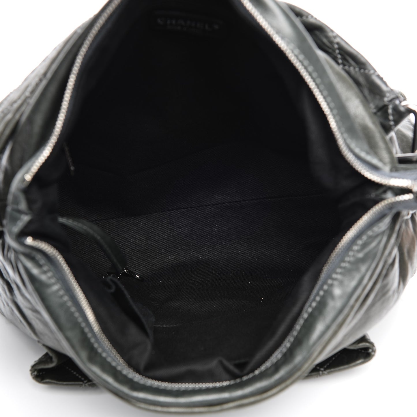 Lambskin Stitched 8 Knots Hobo Dark Grey