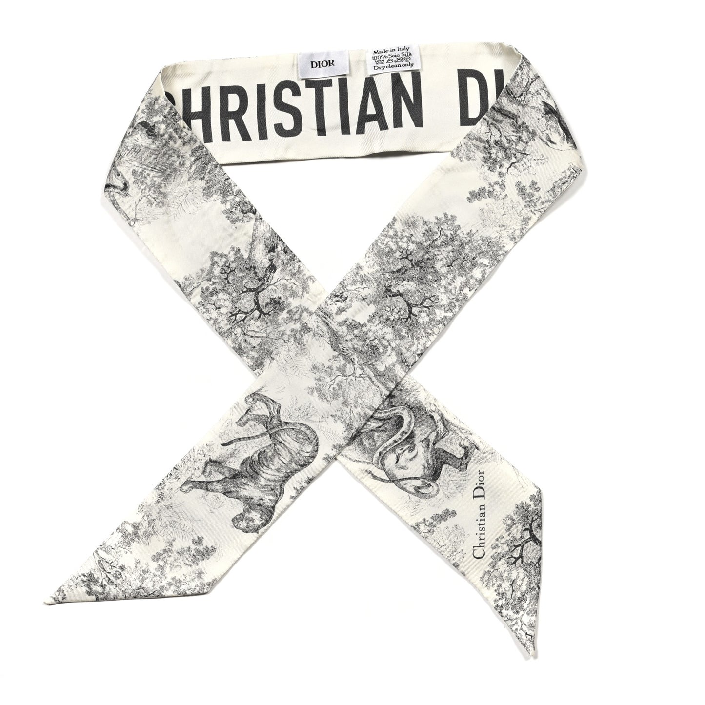 Silk Toile De Jouy Mitzah Scarf White