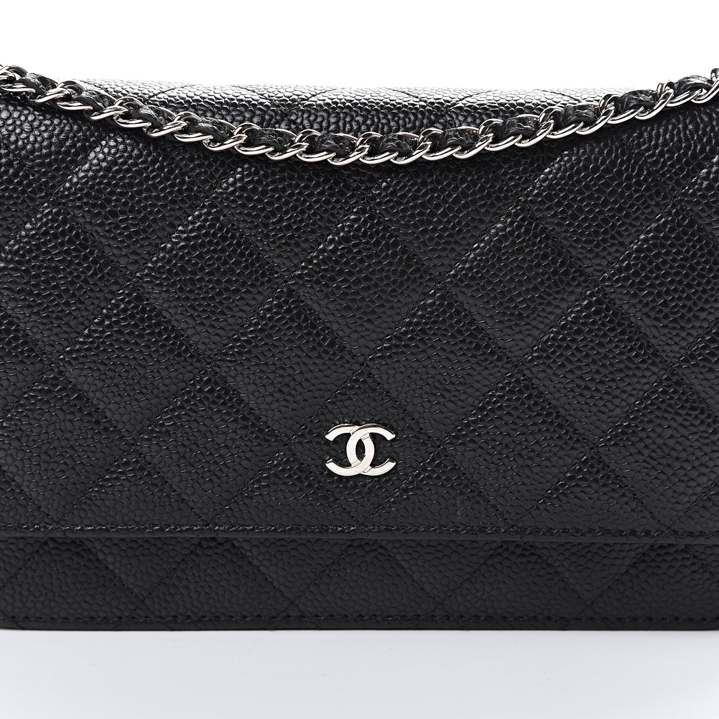 Caviar Quilted Wallet On Chain WOC Black