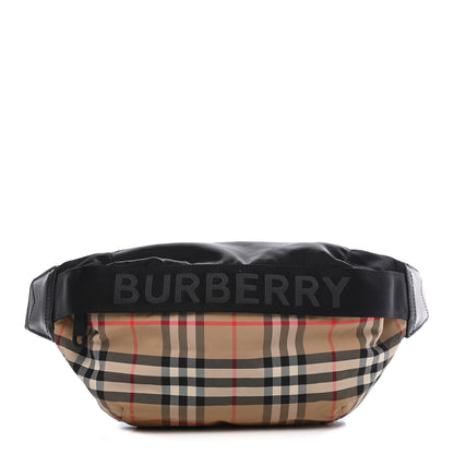 Burberry Nylon Vintage Check Sonny Bum Bag Archive Beige Black 1 of 8