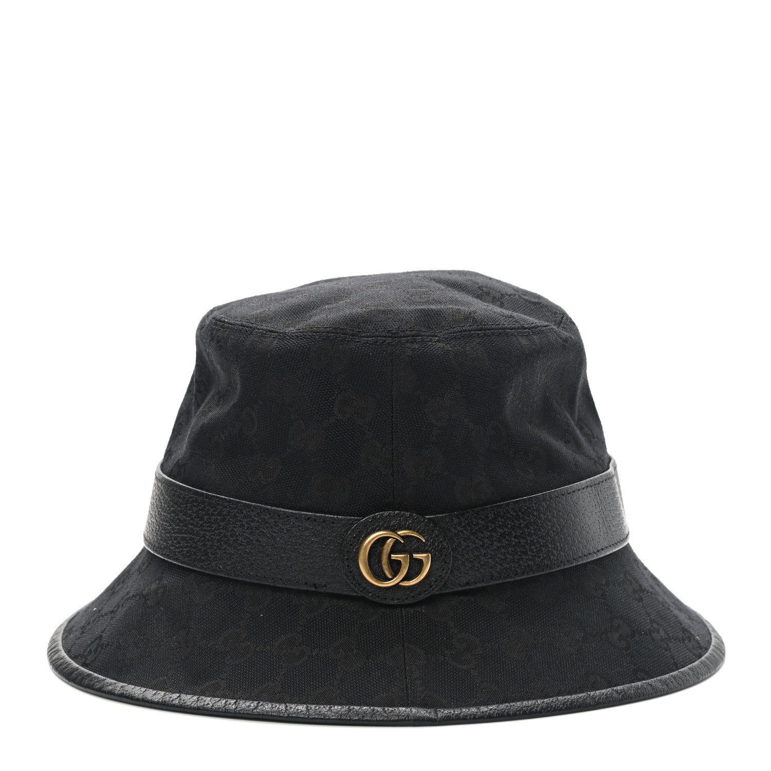 Gucci Monogram Textured Dollar Calfskin GG Jago Bucket Hat L Black 3 of 11