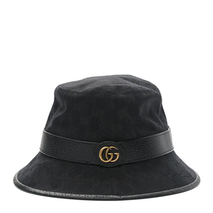 Gucci Monogram Textured Dollar Calfskin GG Jago Bucket Hat L Black 3 of 11