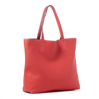 Hermes Taurillon Clemence Double Sens 45 Reversible Tote Rubis Bougainvillea 2 of 8