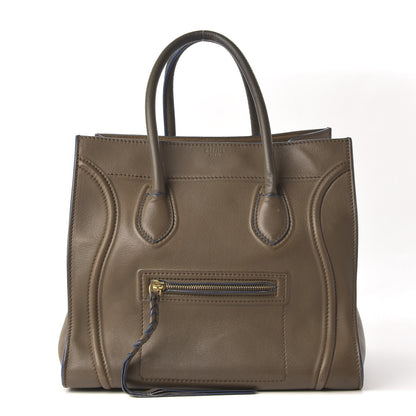 Celine Supple Calfskin Medium Phantom Luggage Khaki Cobalt Trim 1 of 32