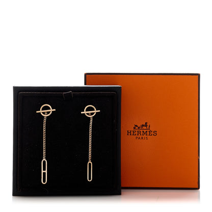 Hermes 18K Rose Gold Echappee Asymmetric Earrings 5 of 5