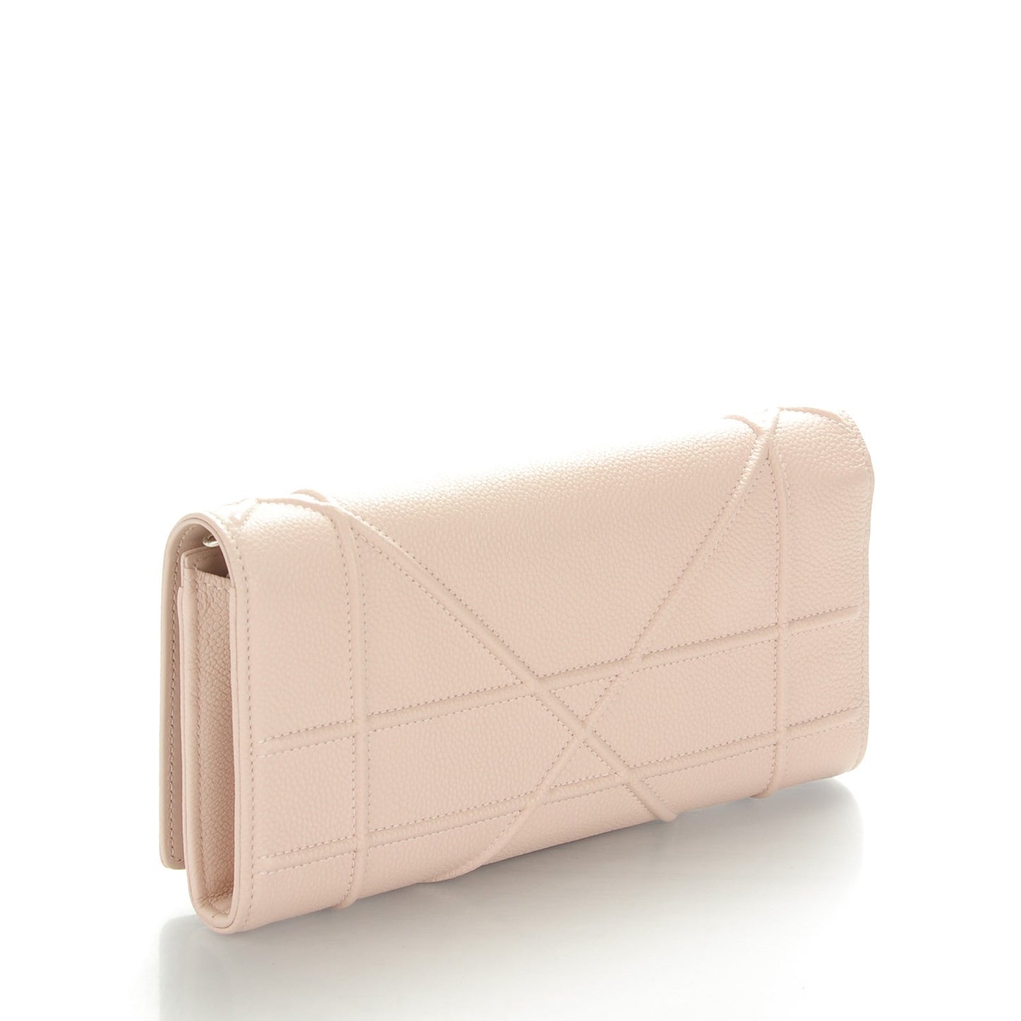Grained Calfskin Wallet on Chain Pouch Rose Poudre