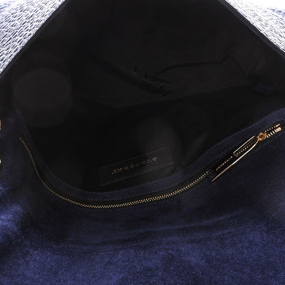 Burberry Signature Grain Large Mildenhall Shoulder Bag Blue 7 of 10