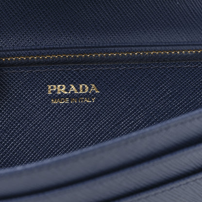 Prada Saffiano Metal Continental Flap Travel Wallet Bluette 7 of 12