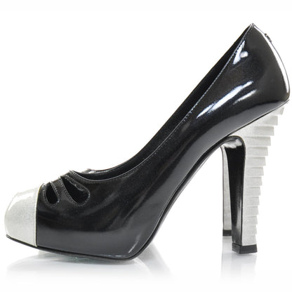 Chanel Patent Glitter Cap Toe Pumps 36 2 of 9