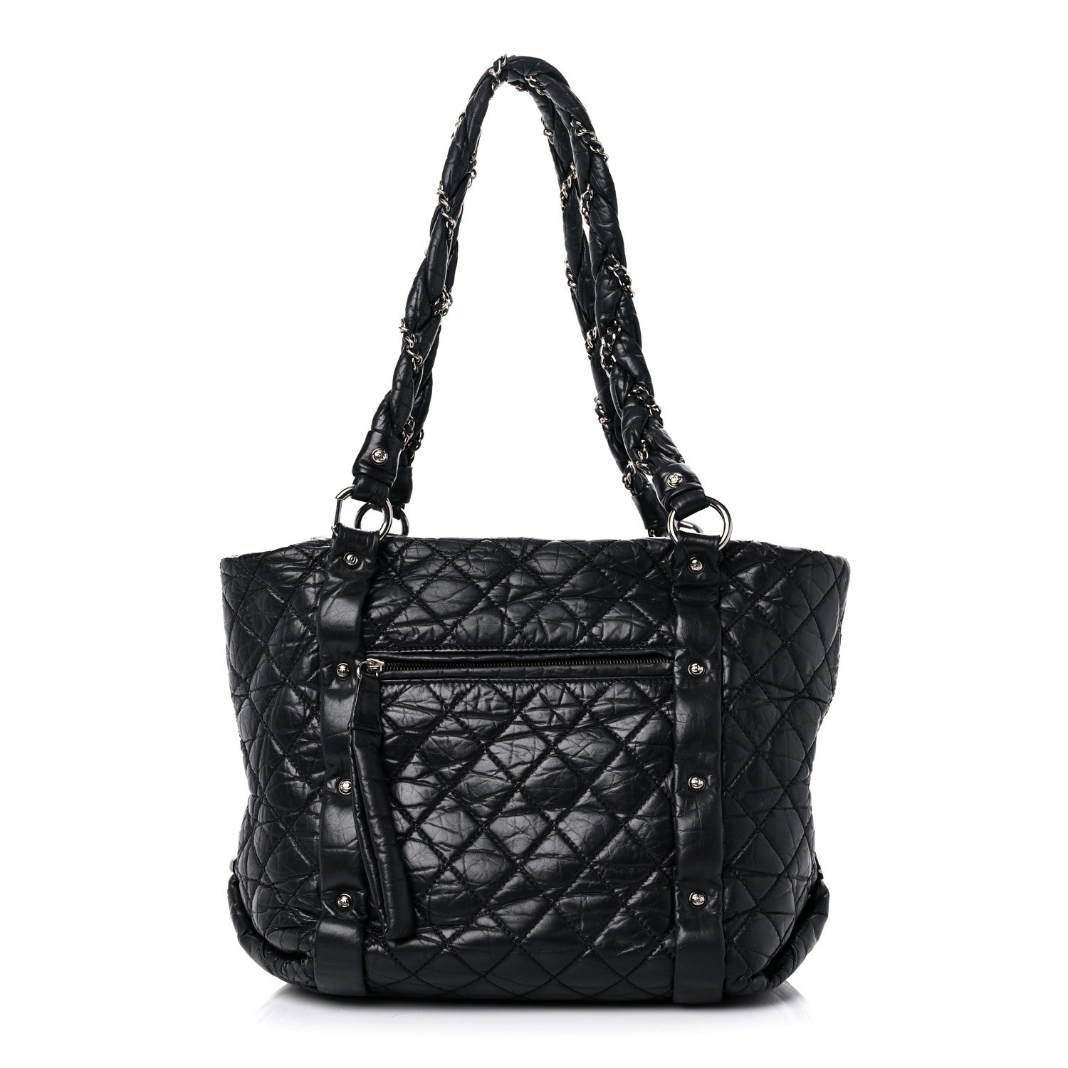 Chanel Distressed Lambskin Vintage Ligne Lady Braid Tote Black 1 of 16