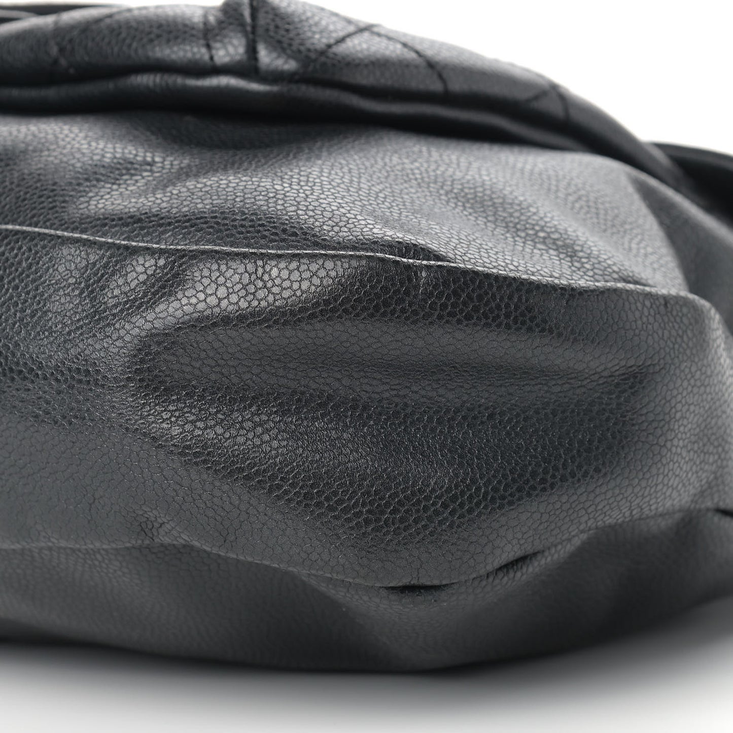 Glazed Caviar Coco Rider Flap Hobo Dark Grey