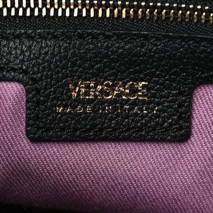 Versace Grained Calfskin La Medusa Bucket Bag Black 6 of 8