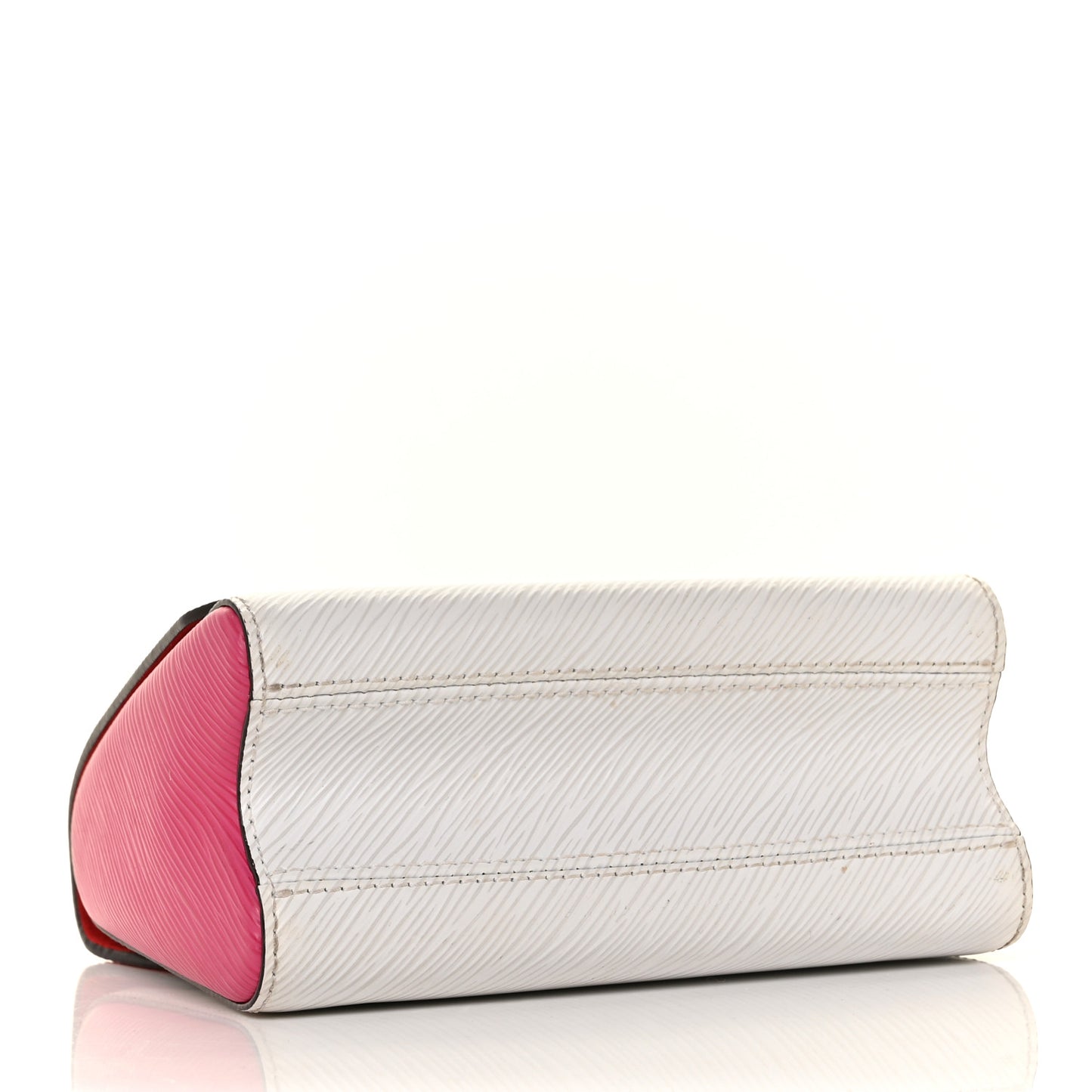 Epi Twist Shoulder Bag MM Coquelicot Hot Pink White