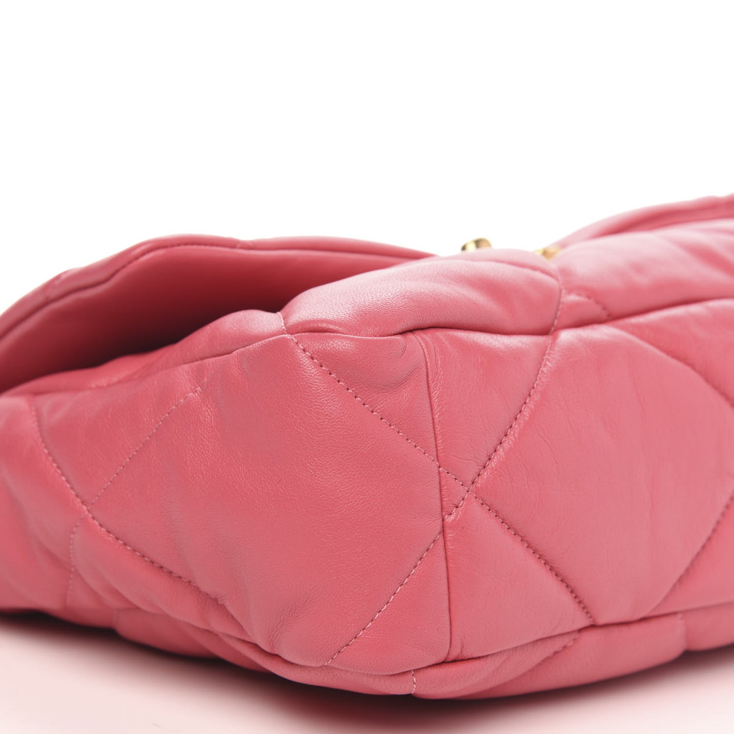 Goatskin Quilted Large 19 Flap Pink