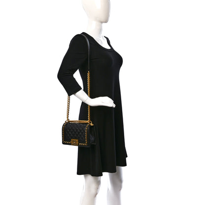 Chanel Caviar Quilted Small Chain Around Boy Flap Black 2 of 10