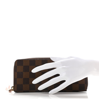Louis Vuitton Damier Ebene Clemence Wallet Rose Ballerine 2 of 11