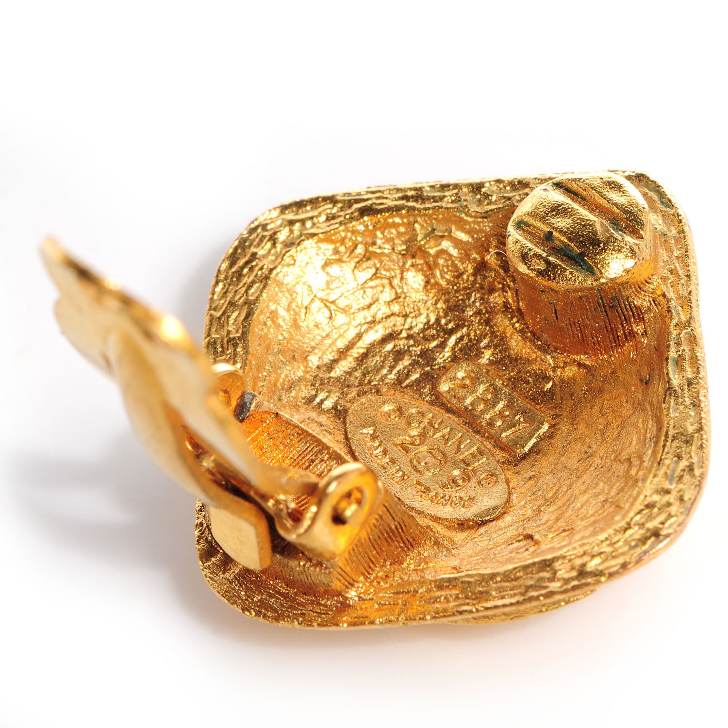 Chanel CC Clip On Earrings Gold 4 of 4