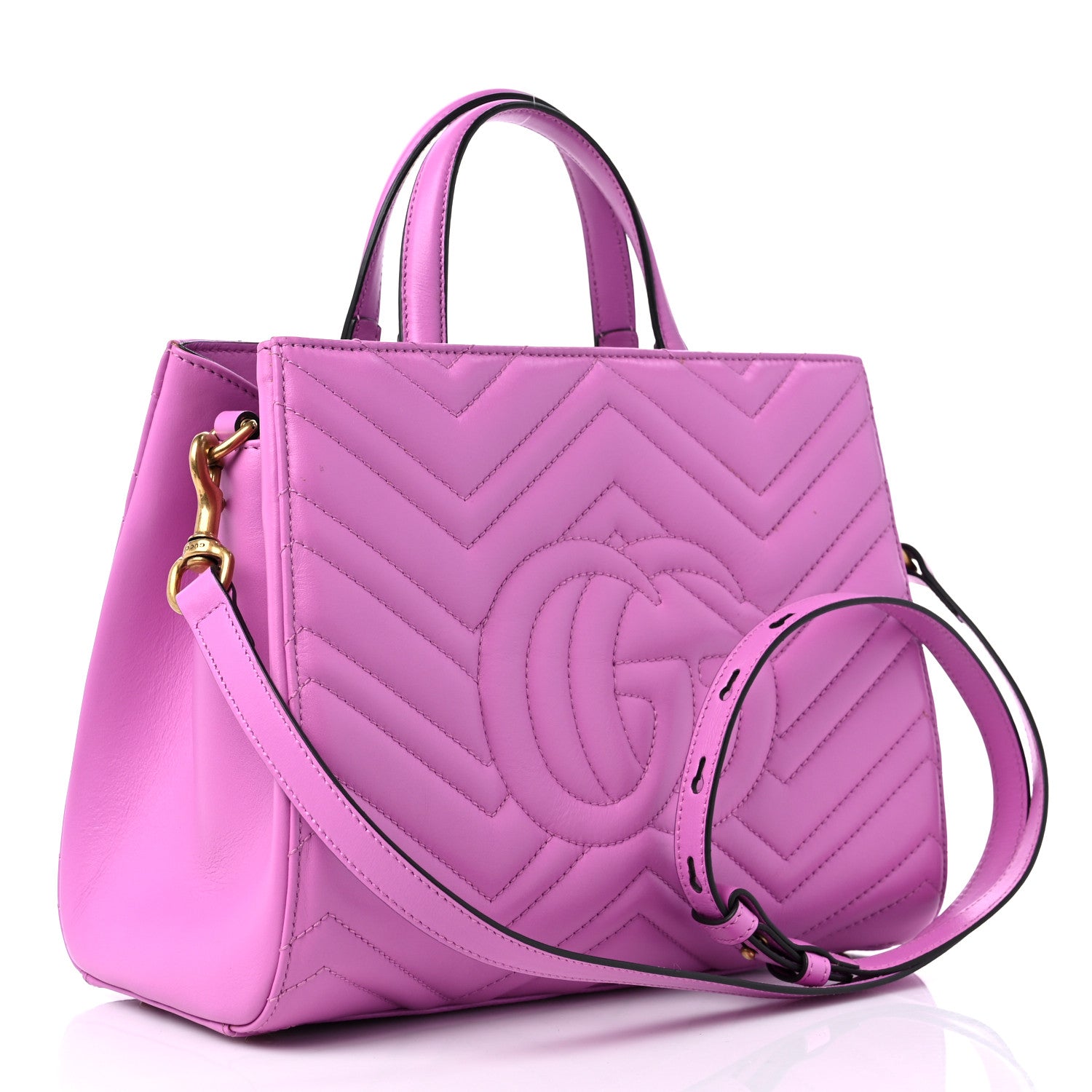 Gucci Calfskin Matelasse Small GG Marmont Tote Candy Mousse 3 of 11