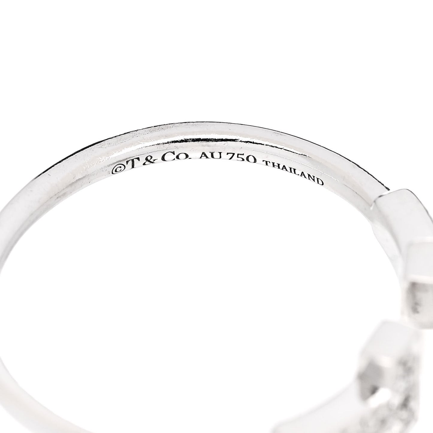 18K White Gold Diamond T Wire Ring 53 6.25
