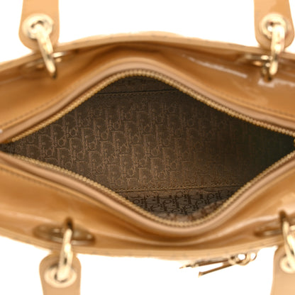 Christian Dior Patent Cannage Medium Lady Dior Beige 5 of 10