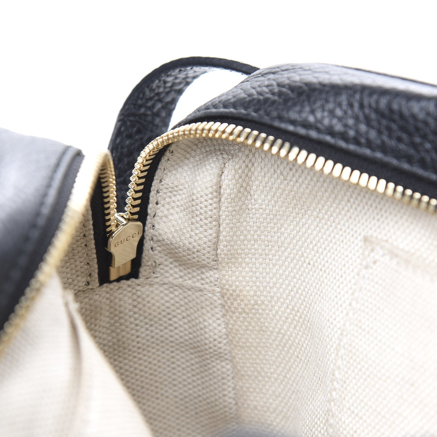 Pebbled Calfskin Small Soho Disco Bag Black