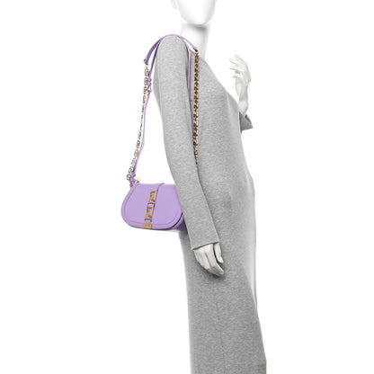 Versace Calfskin Medium Greca Goddess Shoulder Bag Baby Violet 2 of 9