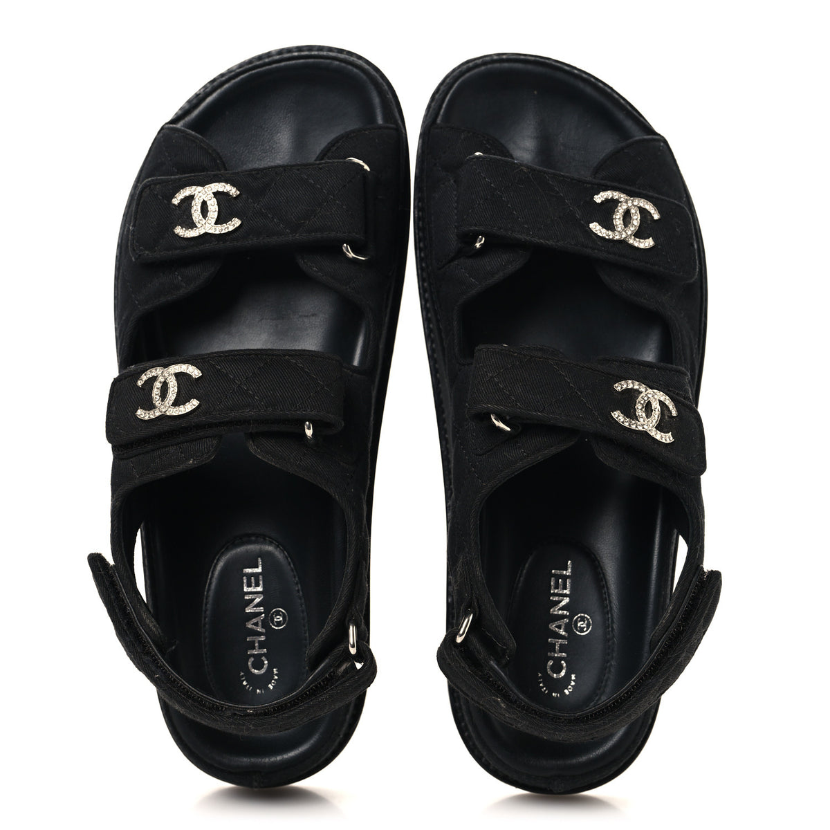 Mixed Fibers Velcro Dad Sandals 37 Black