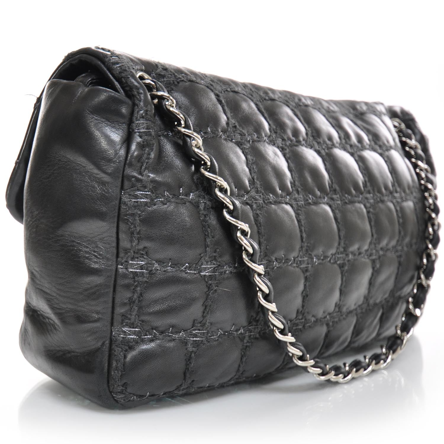 Chanel Lambskin Double Stitch Maxi Flap Black 2 of 12