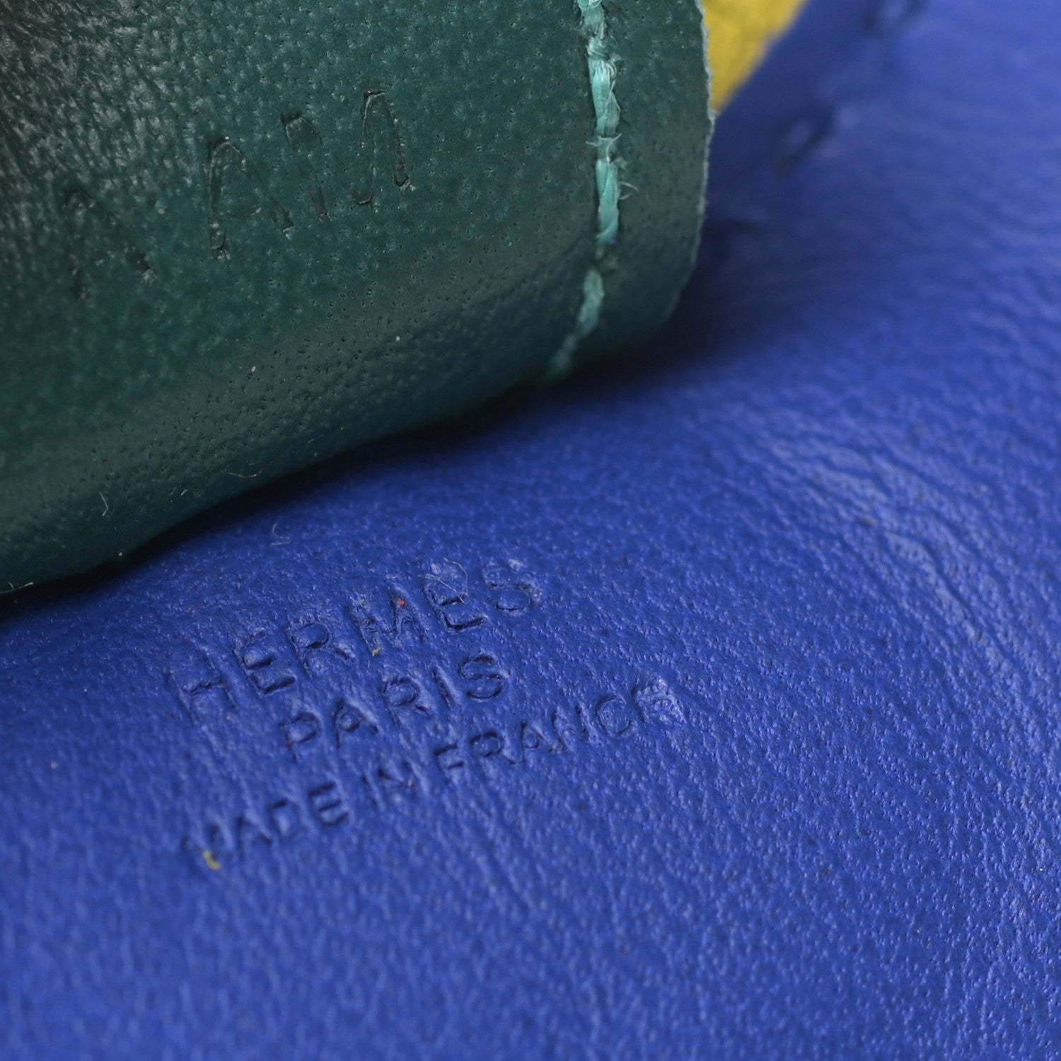 Hermes Milo Lambskin Grigri Rodeo Horse Bag Charm PM Bleu Electrique Lime Malachite 3 of 3