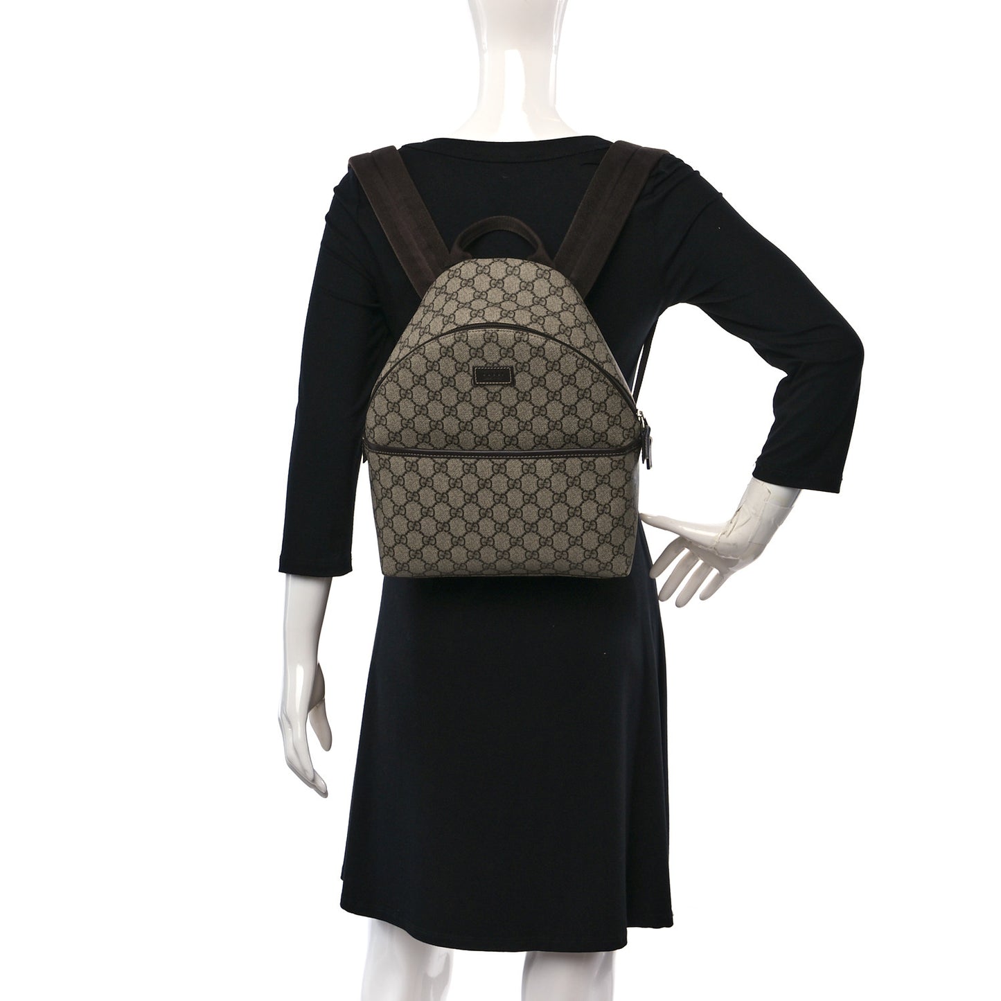 GG Supreme Monogram Margaux Calfskin Childrens Day Backpack Beige Ebony Cocoa Dark Chocolate