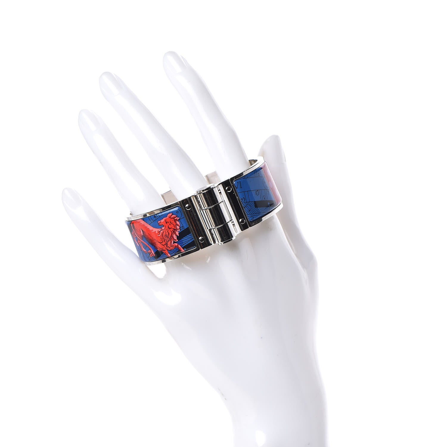 Hermes Enamel Printed Wide Charniere Astrologie A Pois Hinged Bracelet S Surnaturel 2 of 4