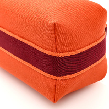 Hermes Canvas Small Bride-A-Brac Pouch Orange Burgundy 9 of 9