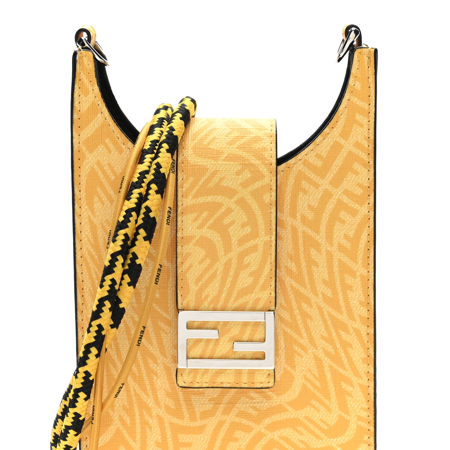 Fendi X SARAH COLEMAN Glazed Fabric Micro FF Vertigo Phone Holder Cyber Mimosa 8 of 14