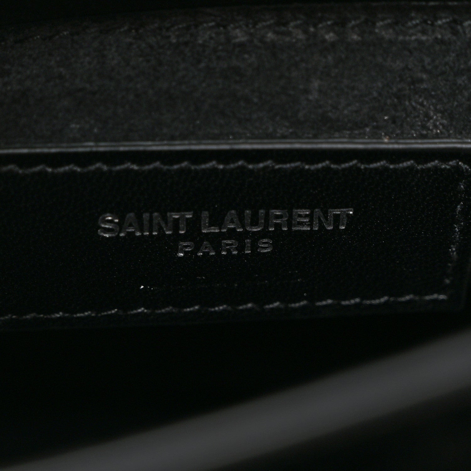 Saint Laurent Calfskin Crocodile Embossed Medium Monogram Sunset Black 7 of 12