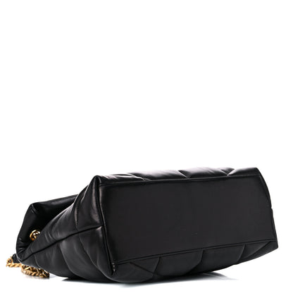 Saint Laurent Lambskin Quilted Medium Loulou Puffer Monogram Chain Satchel Black 4 of 15