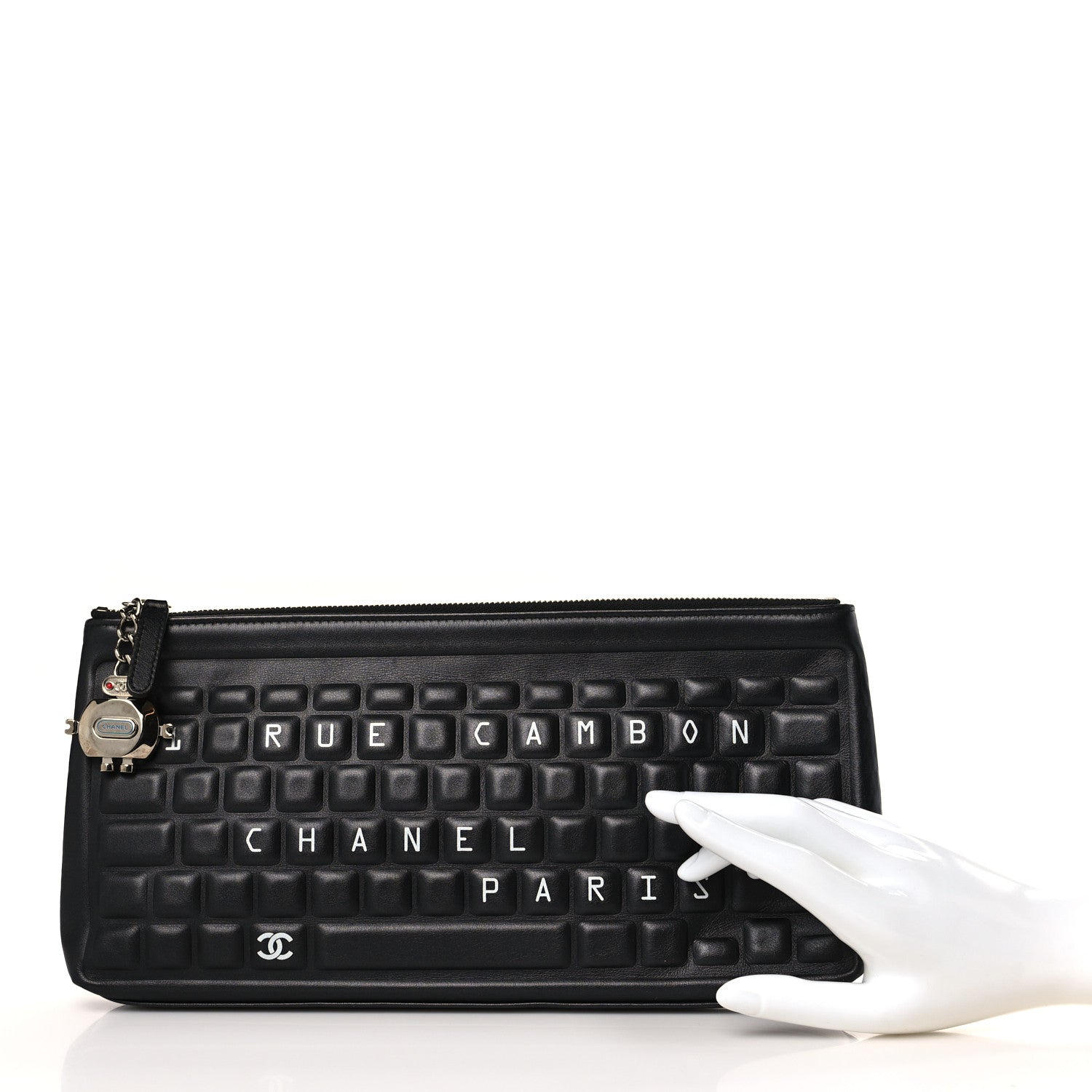 Chanel Metallic Calfskin Keyboard Pouch Black 2 of 9
