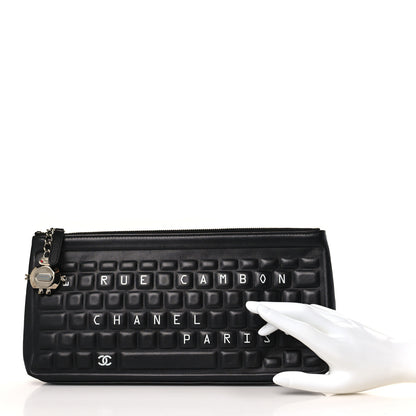 Chanel Metallic Calfskin Keyboard Pouch Black 2 of 9