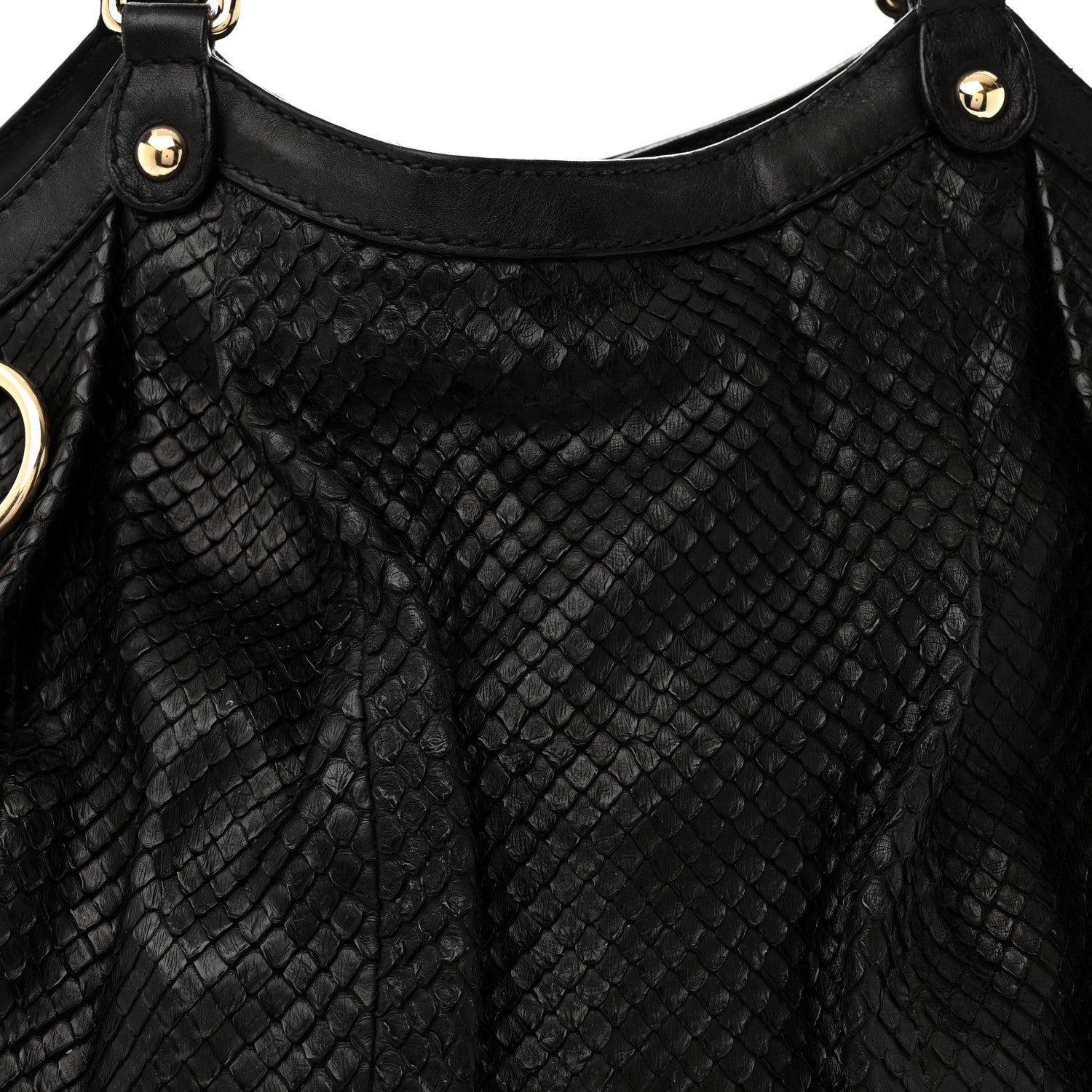 Gucci Snakeskin Large Sukey Tote Black 8 of 15