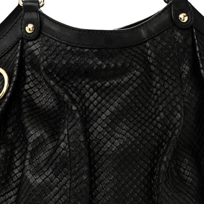 Gucci Snakeskin Large Sukey Tote Black 8 of 15