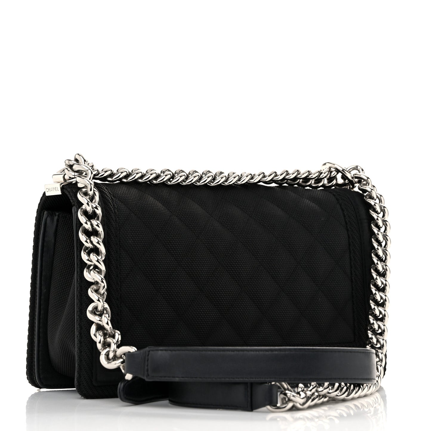 Canvas Quilted Medium Fluo Boy Flap Black