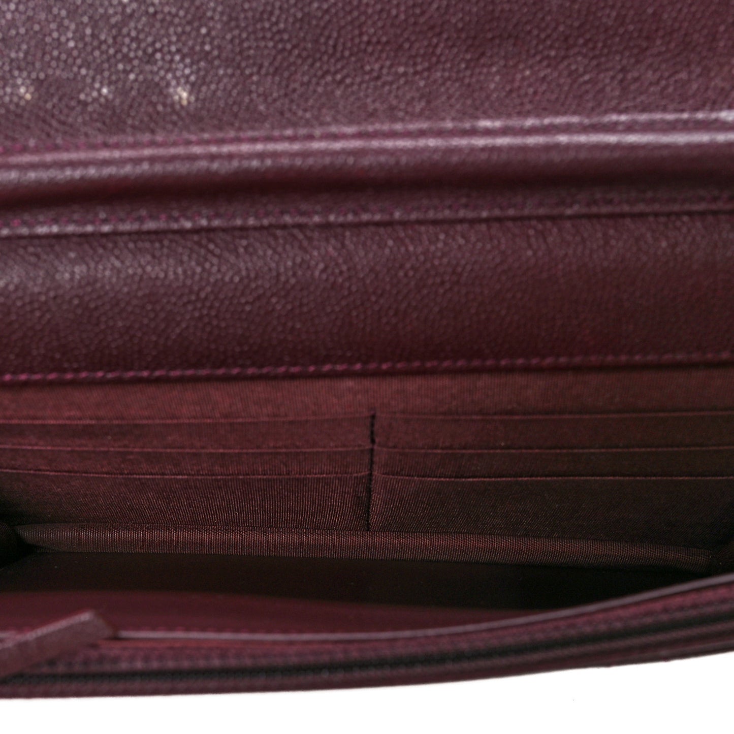 Caviar Quilted Boy Wallet On Chain WOC Dark Purple
