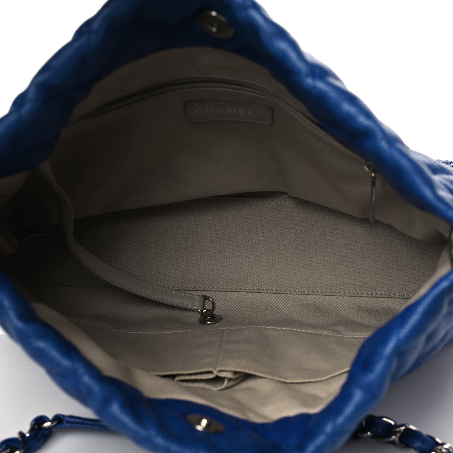 Chanel Caviar Quilted Easy Zip Tote Cobalt Blue 5 of 10